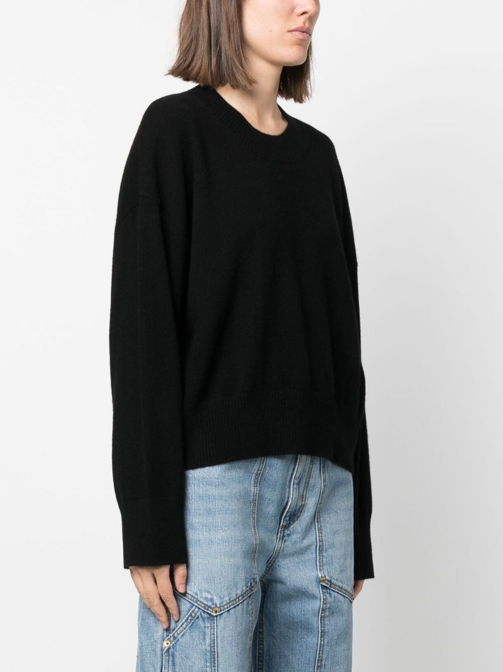 Shop P.a.r.o.s.h Crew-neck Cashmere Jumper In Black