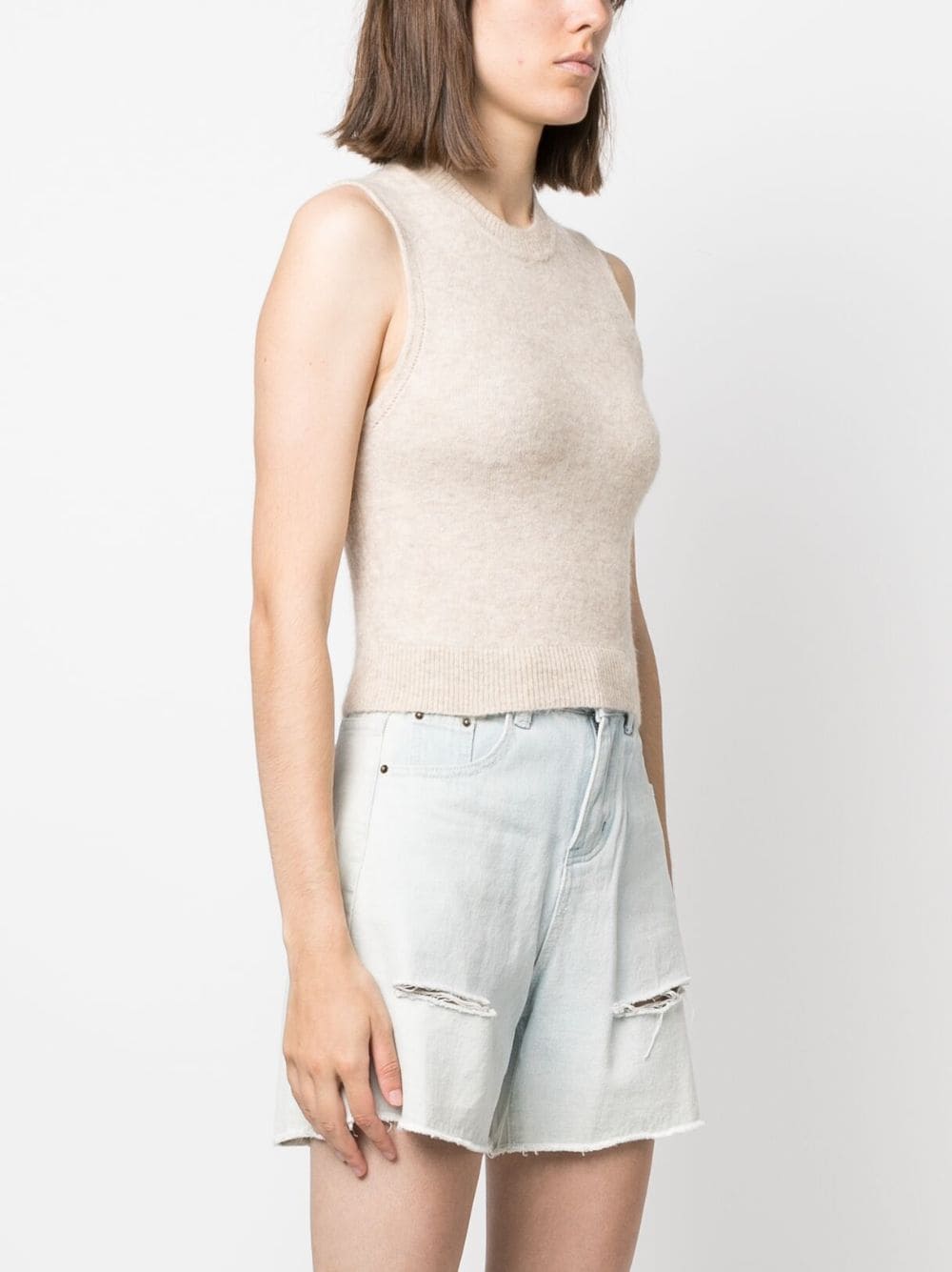 Shop Marant Etoile Crew-neck Knitted Vest In Neutrals