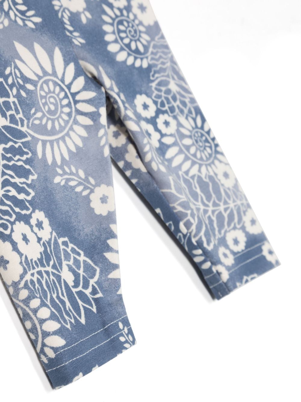 Shop Ralph Lauren Botanical-print Stretch-cotton Leggings In Blue