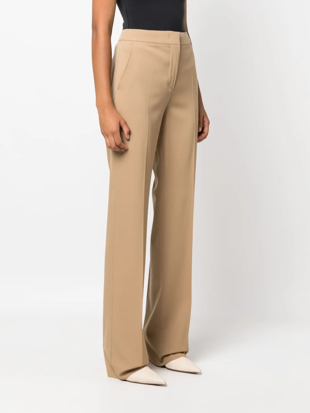 Max Mara High waist plooibroek Beige