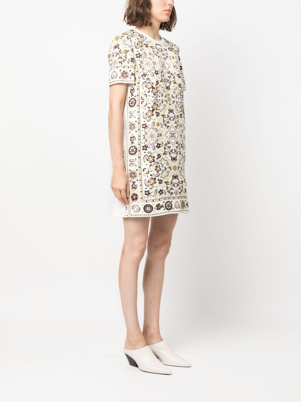 Shop Tory Burch Paisley-print Silk Dress In Neutrals