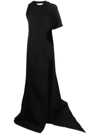 ALESSANDRO VIGILANTE cut-out Asymmetric Maxi Dress | Black | FARFETCH