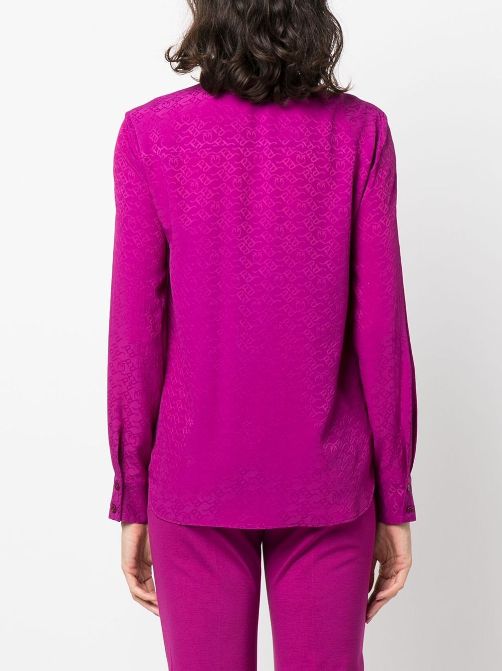 Shop Pinko Long-sleeve Buttoned Shirt In Pink