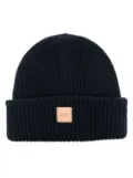 A.P.C. logo-appliqué wool-blend beanie - Blue