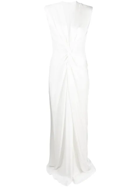 Max Mara twist-detail satin gown