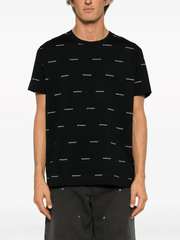 ★関税込★ GIVENCHY 4G＆ロゴ Tシャツ Givenchy Men's 4G Stamp Logo T-Shirt in White/Red Givenchy