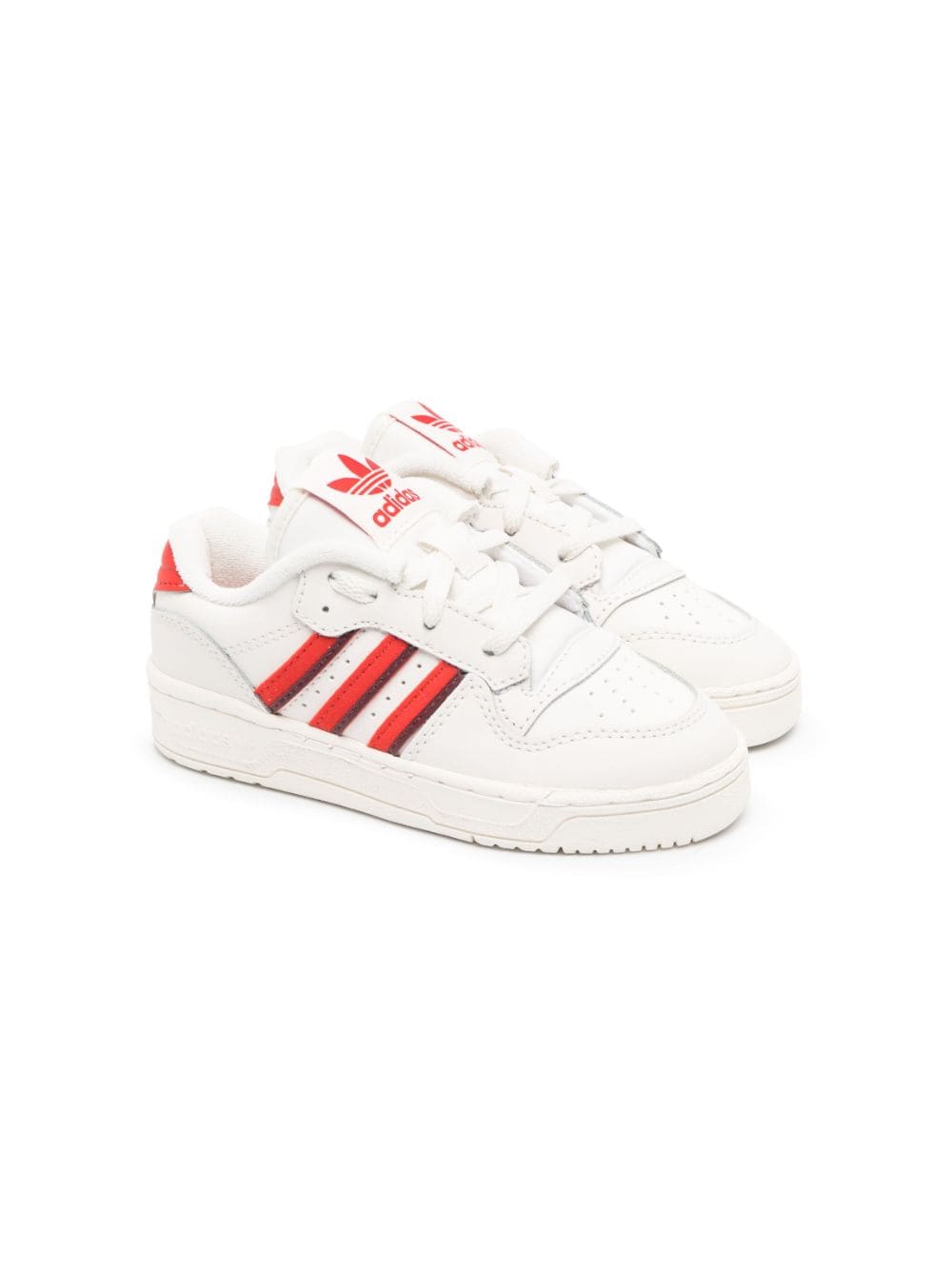 Adidas Originals Kids' Rivalry Leather Low-top Trainers In White,red