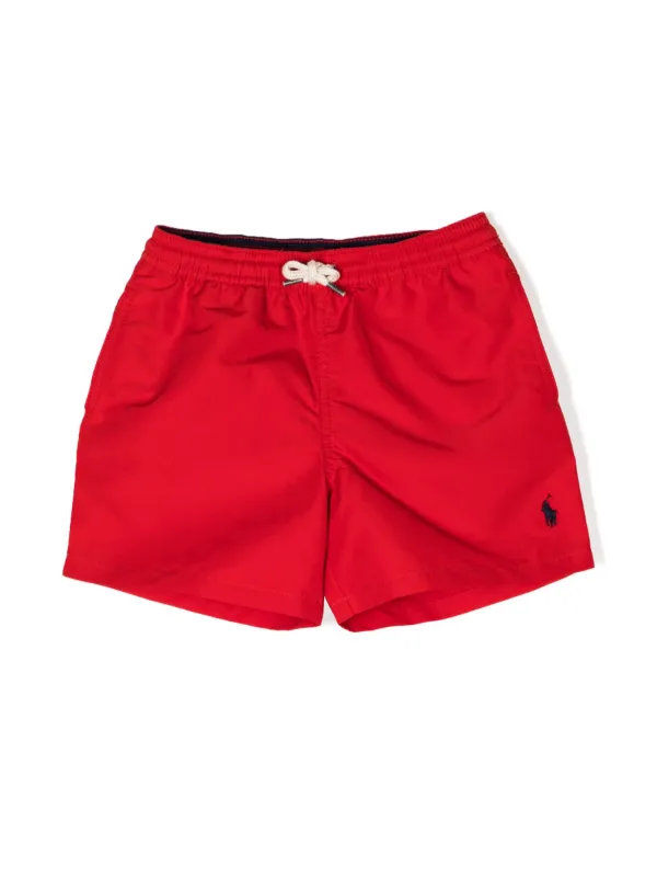 POLO RALPH LAUREN KIDS Polo Pony motif Swim Shorts Red FARFETCH TR