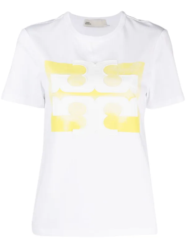 Tory Burch Logo-patch Cotton T-shirt in White