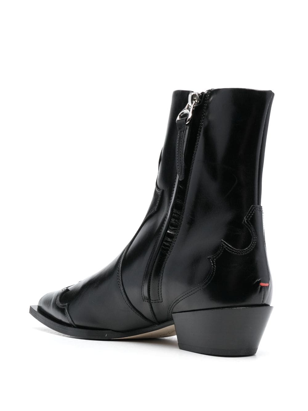 Shop Aeyde Alby 30mm Pointed-toe Leather Boots In Black