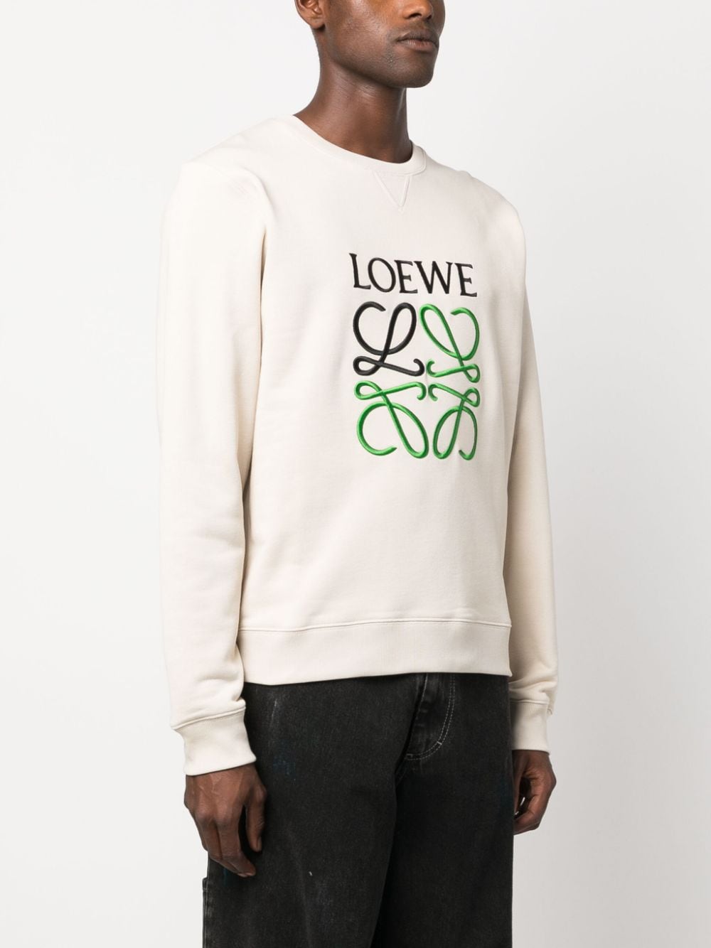 Loewe Logo-embroidered Cotton T-shirt in White for Men