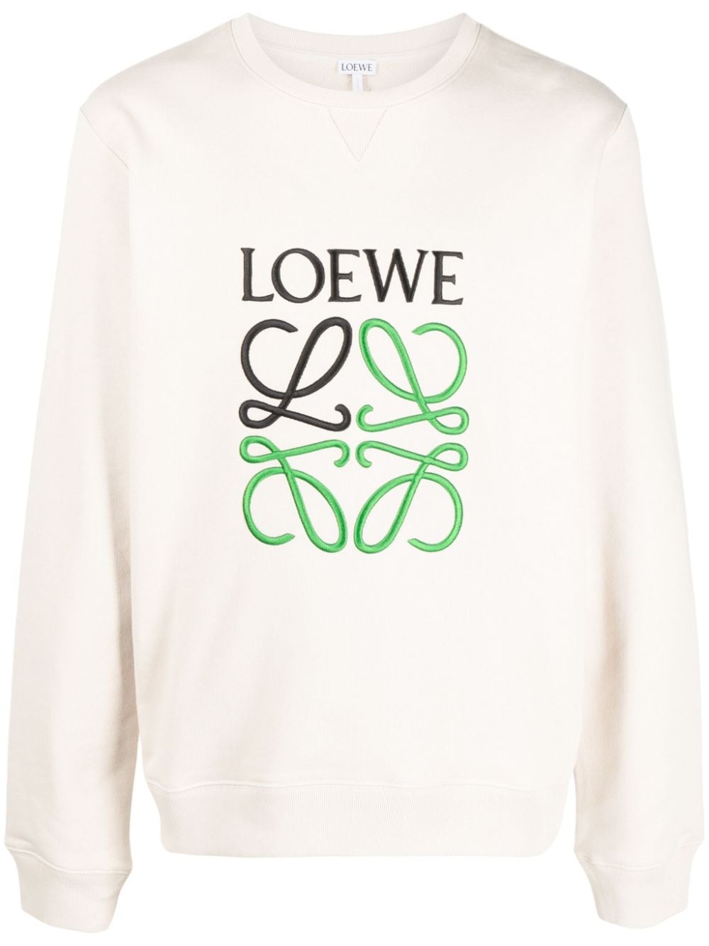 Logo Print Cotton Blend Hoodie in White - Loewe