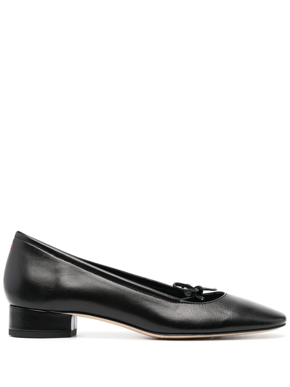 self-tie leather pumps