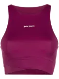 Palm Angels printed-logo crop top - Purple