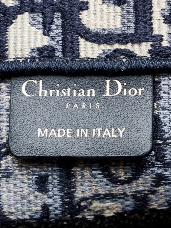 CHRISTIAN DIOR Mini Dior Book Oblique Embroidery Tote Bag Blue - 10% O