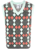 adidas x Wales Bonner argyle-check knitted vest - Green