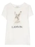 Lanvin Enfant Botanica rabbit-print cotton T-shirt - White