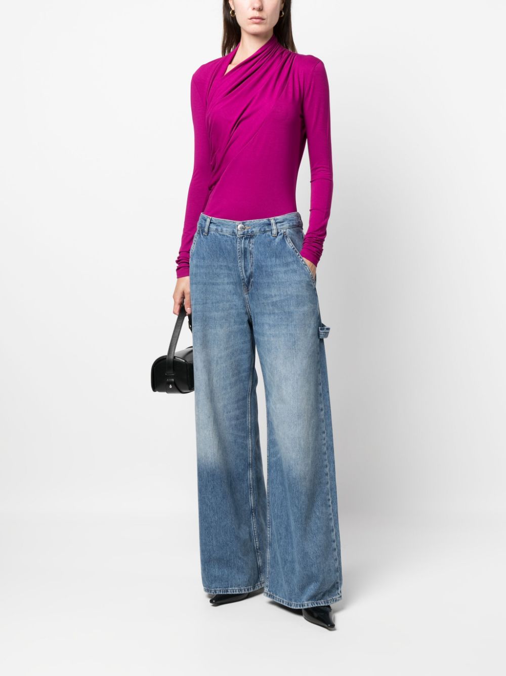 PINKO wide-leg low-rise jeans - Blauw