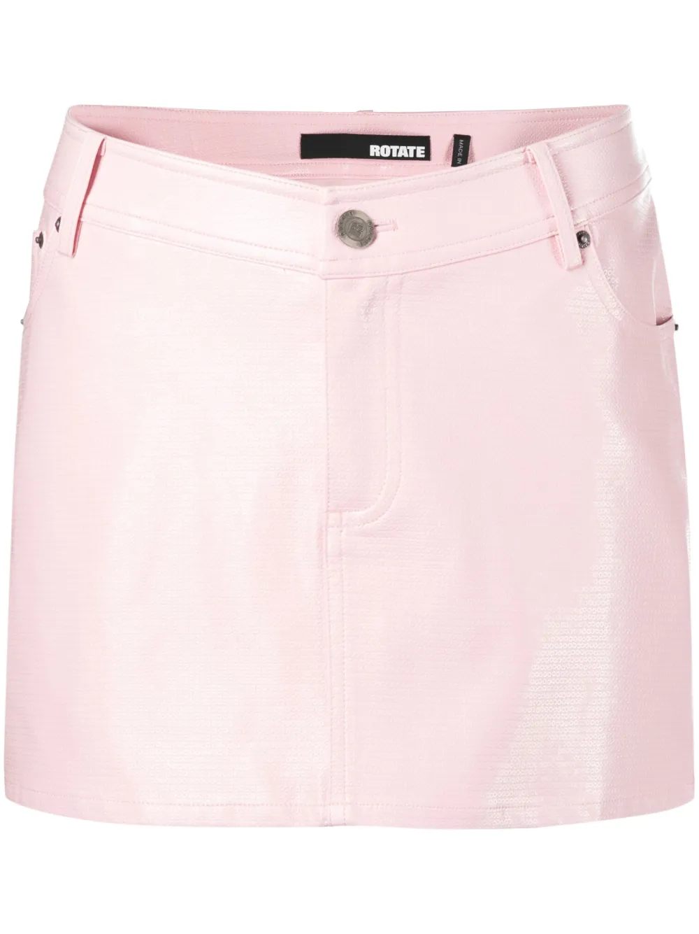 Rotate Birger Christensen Embossed Sequin Skirt In Pink