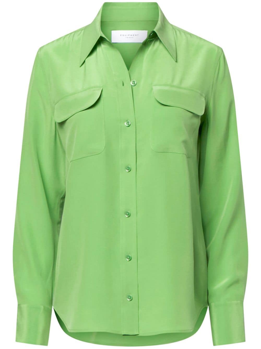 Shop Equipment Slim Signature Silk Shirt In Green