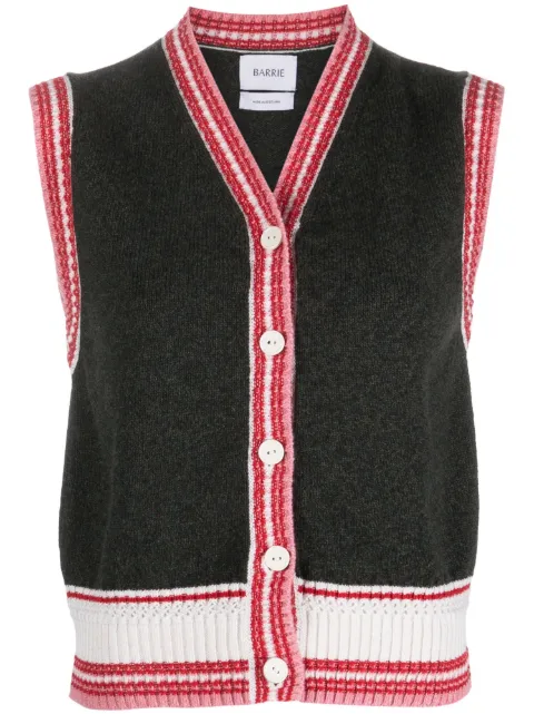 Barrie sleeveless cashmere cardigan