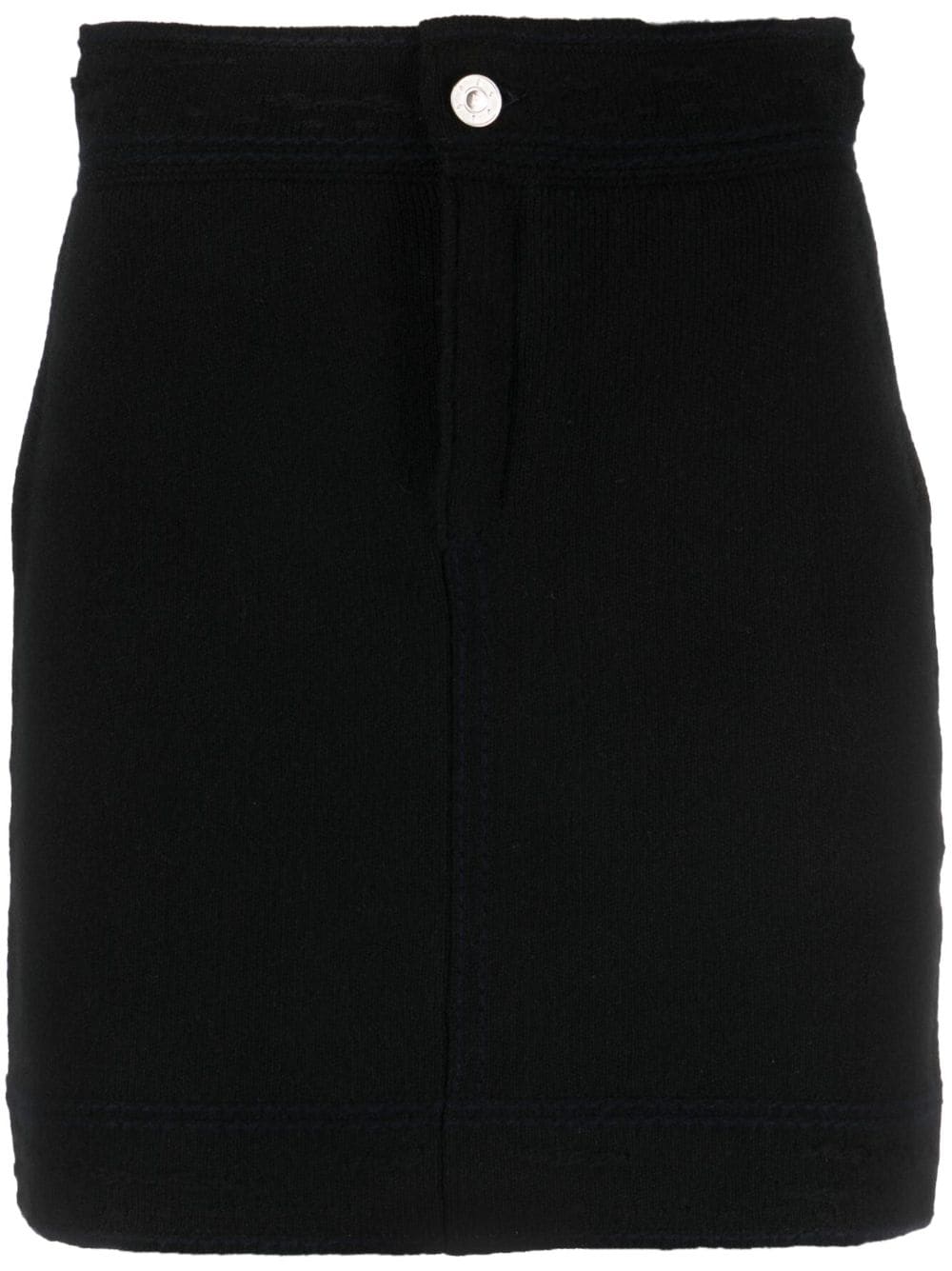 contrast-stitch denim-effect miniskirt