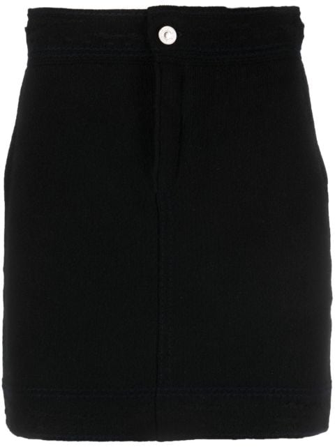 Barrie contrast-stitch denim-effect miniskirt