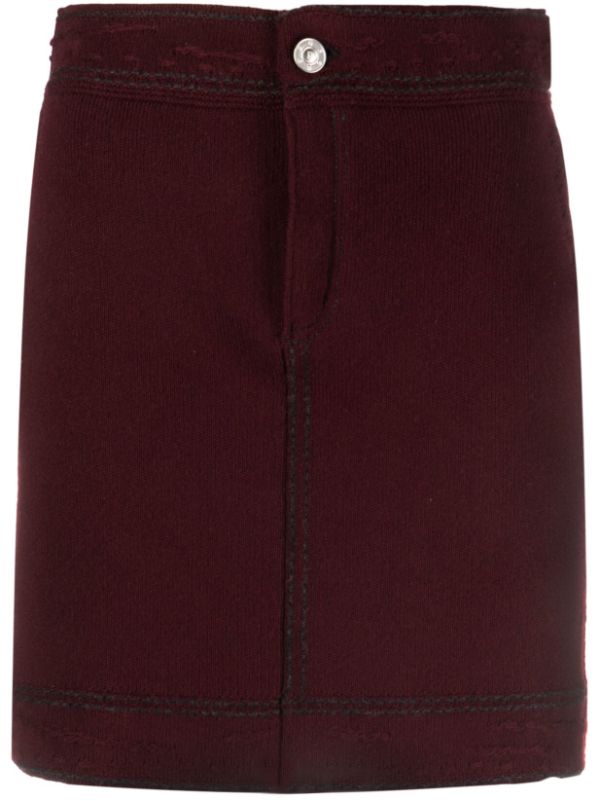 Red shops contrast stitch skirt