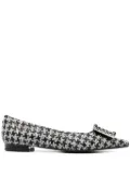 Roberto Festa houndstooth leather ballerina shoes - Black