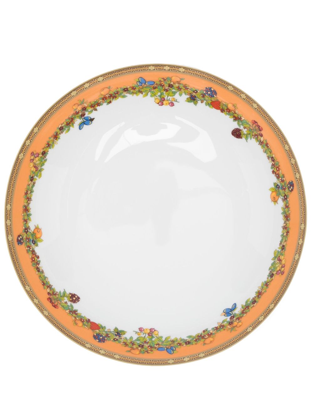 Versace Floral-print Porcelain Round Plate (22cm) In White