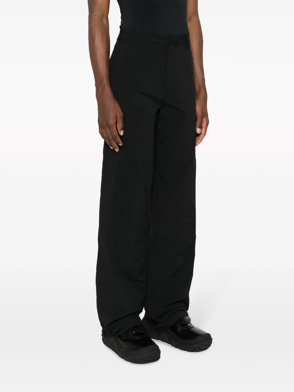 Heliot Emil Mid-rise Stud-detailing Trousers In Black