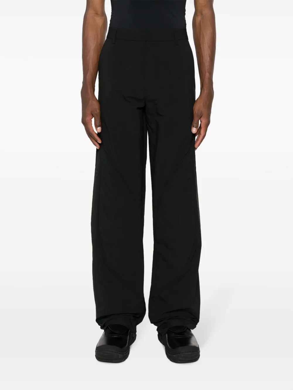 Heliot Emil Mid-rise Stud-detailing Trousers In Black