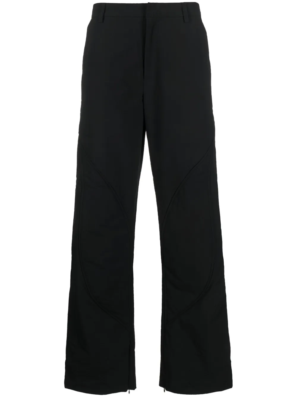 Heliot Emil Mid-rise Stud-detailing Trousers In Black