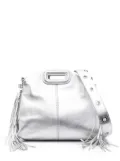 Maje Miss M metallic-effect leather mini bag - Silver