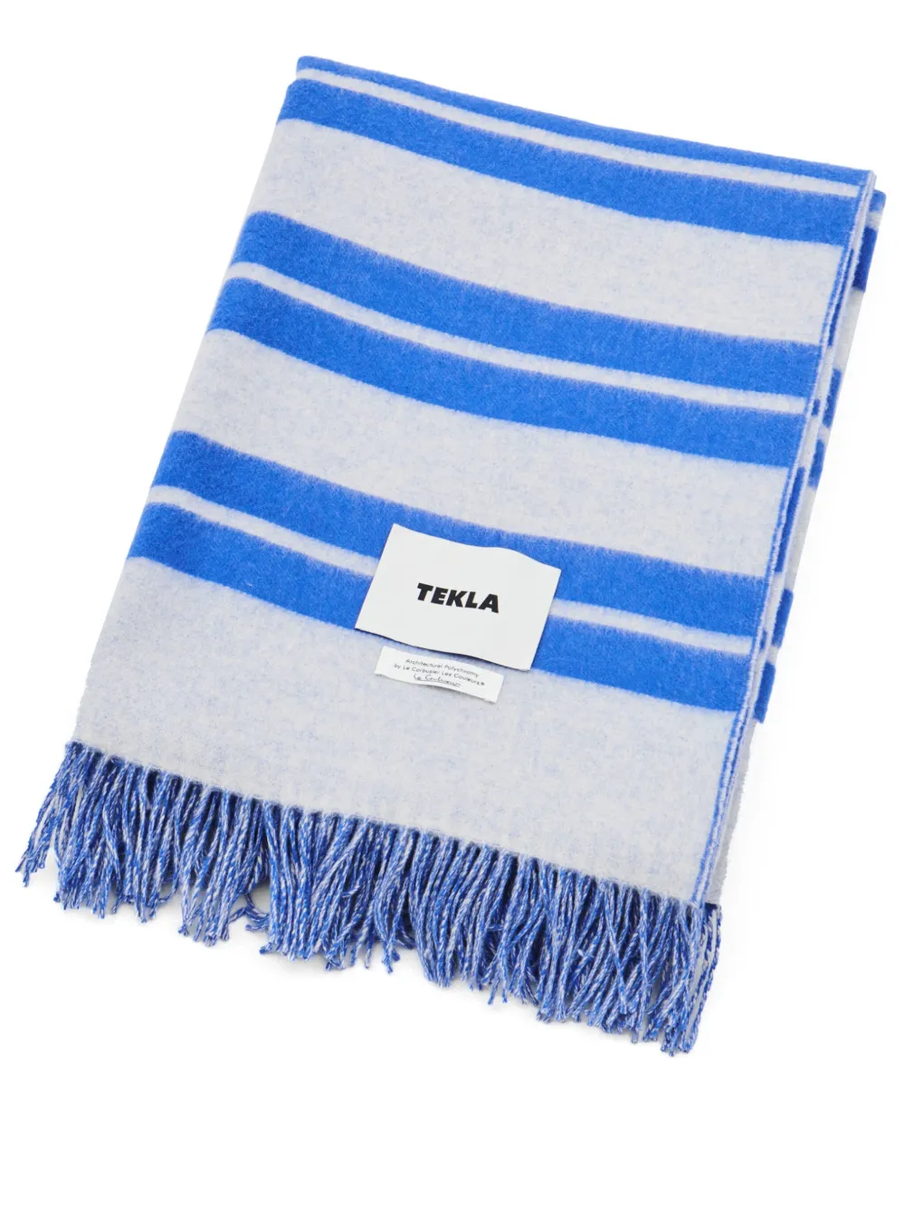 Tekla X Le Corbusier Striped Lambswool Blanket In Blue