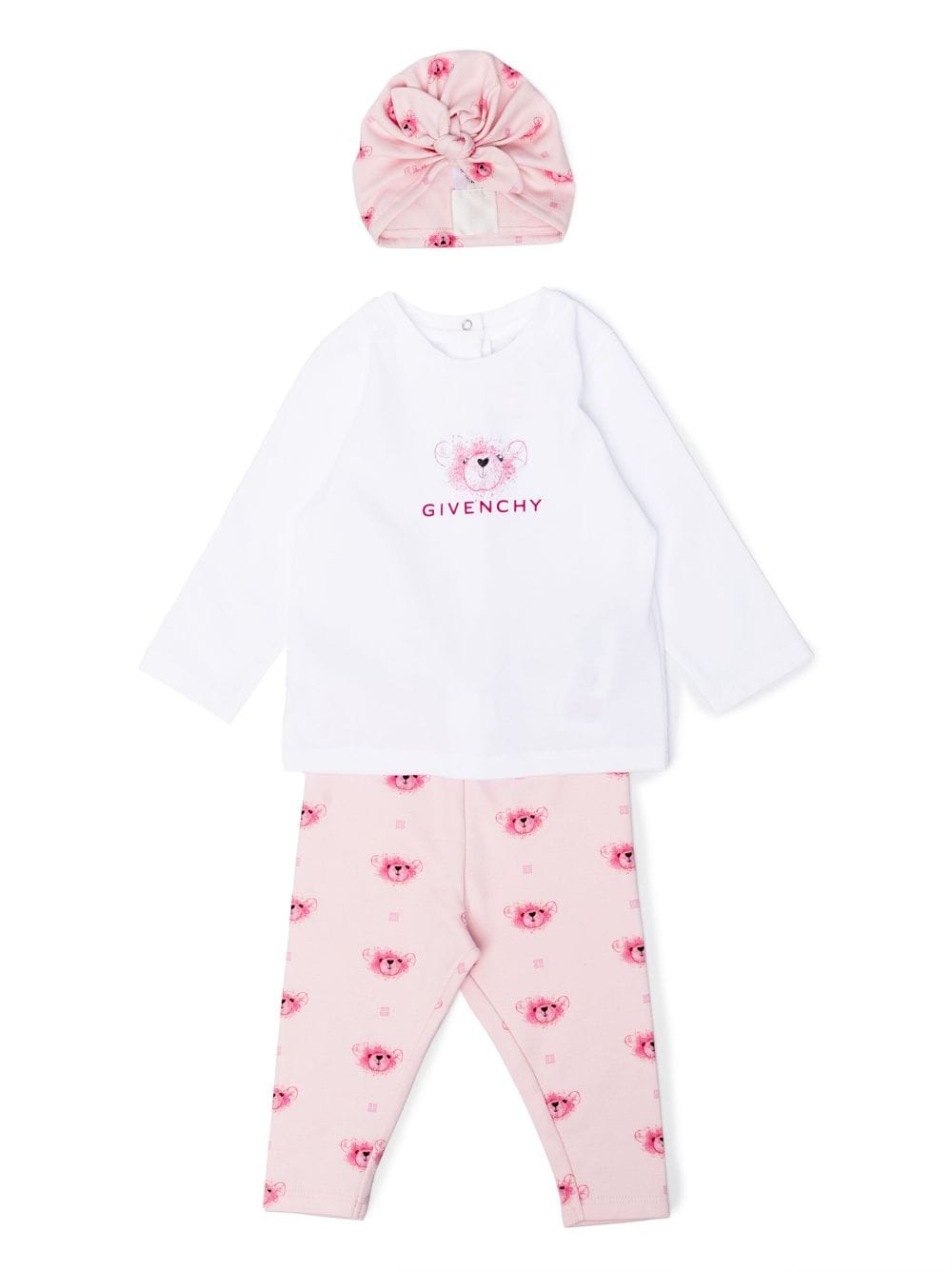 Givenchy Babies' Teddy Bear-print Cotton Trouser Set In White