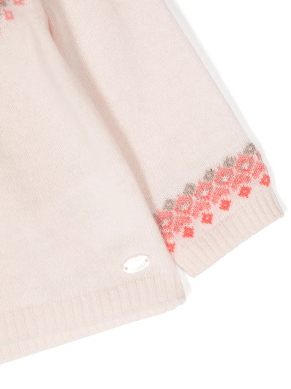 Tartine Et Chocolat Crew-neck Embroidered Cardigan In Pink