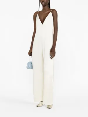 オールインワン・サロペット Jil Sander FW23 Ivory satin jumpsuit (J01FP0101J76018 109) Jil Sander Ivory Satin Jumpsuit Elegant Design Chic Look