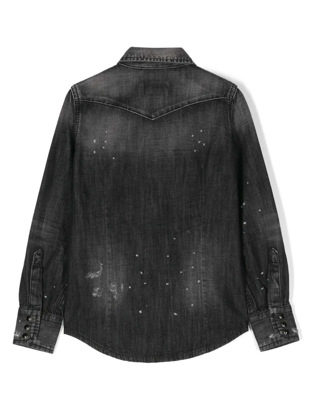 Dsquared2 Kids paint splatter-detail denim shirt - Zwart