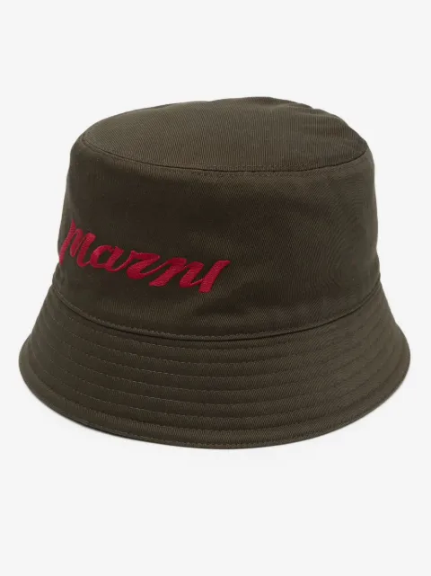 Marni logo-embroidered cotton bucket hat