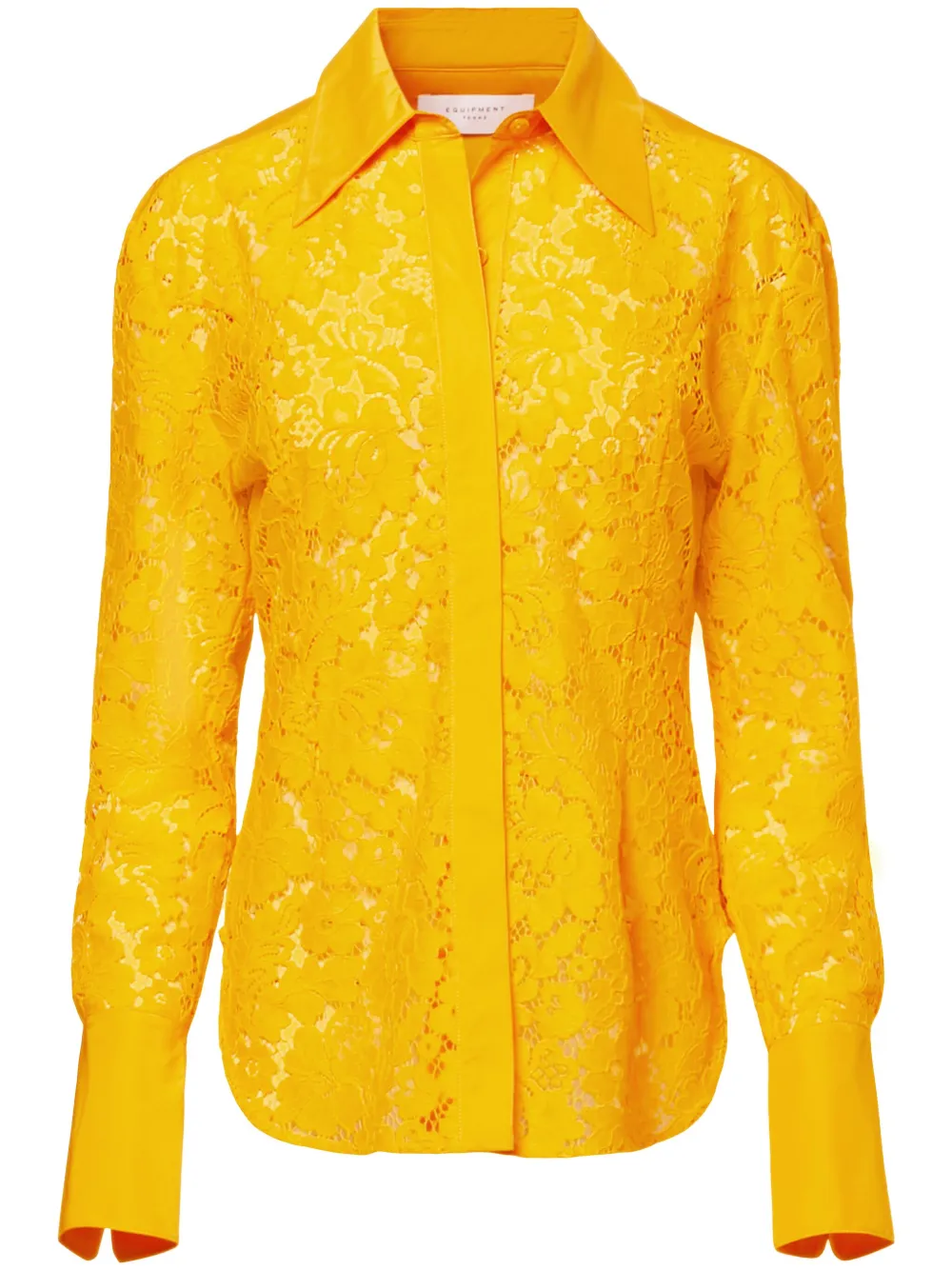 Equipment Blouse met bloemenkant Geel