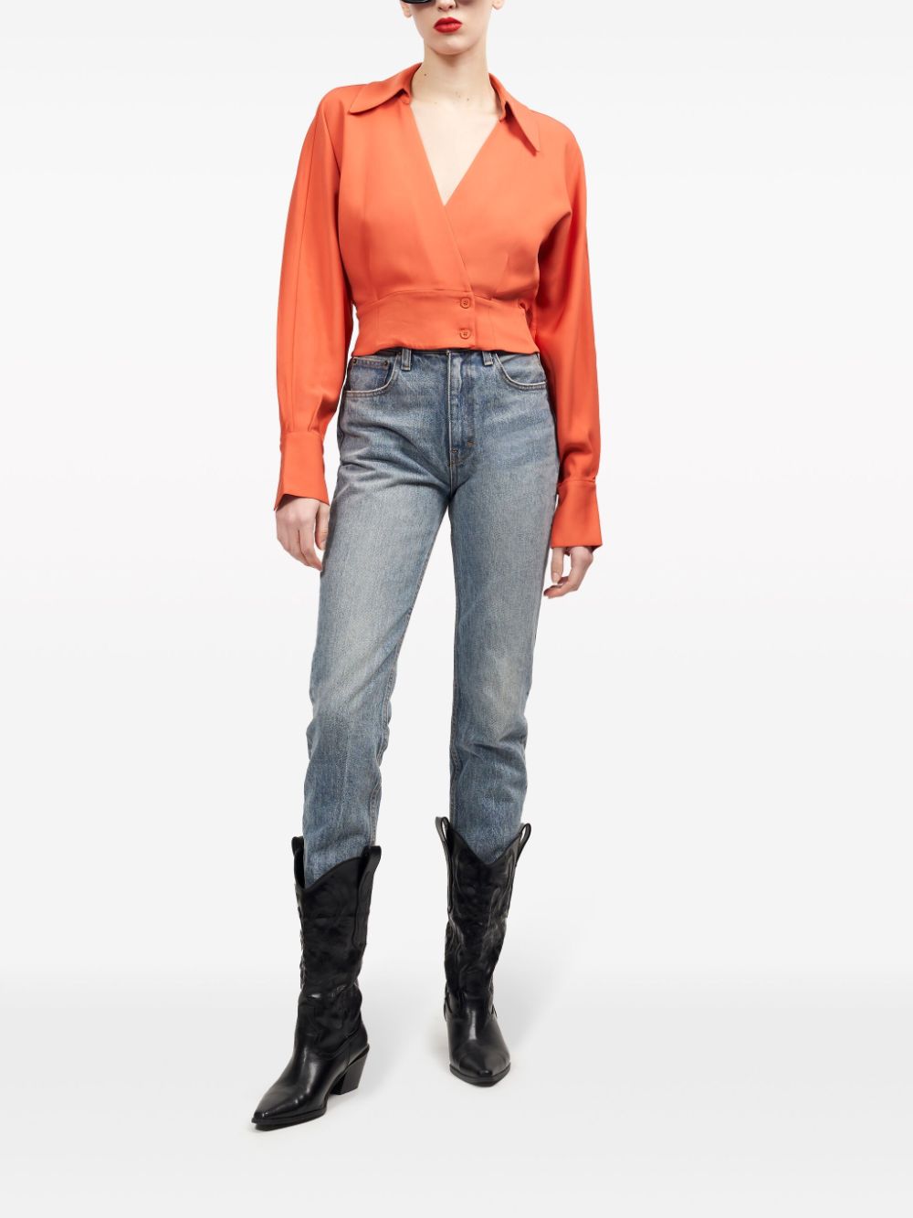 Equipment Adele V-neck blouse - Oranje