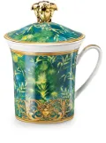 Versace Jungle porcelain lid mug - Green