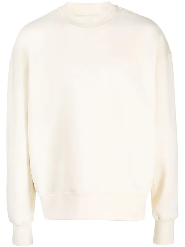 Ami Paris Logo-embroidered Patch Sweatshirt in Neutrals