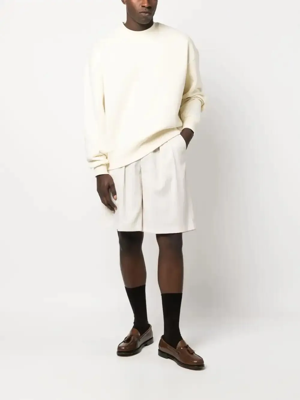  Ami Paris Logo-embroidered Patch Sweatshirt - Neutrals 