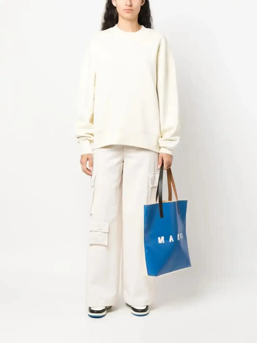  Ami Paris Logo-embroidered Patch Sweatshirt - Neutrals 