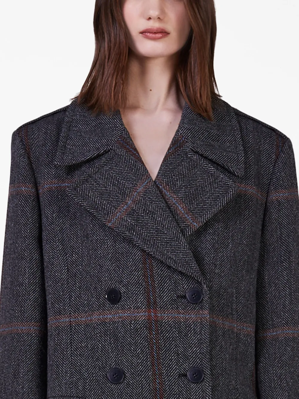 Shop Stella Mccartney Plaid-check Wool Maxi Coat In Grau