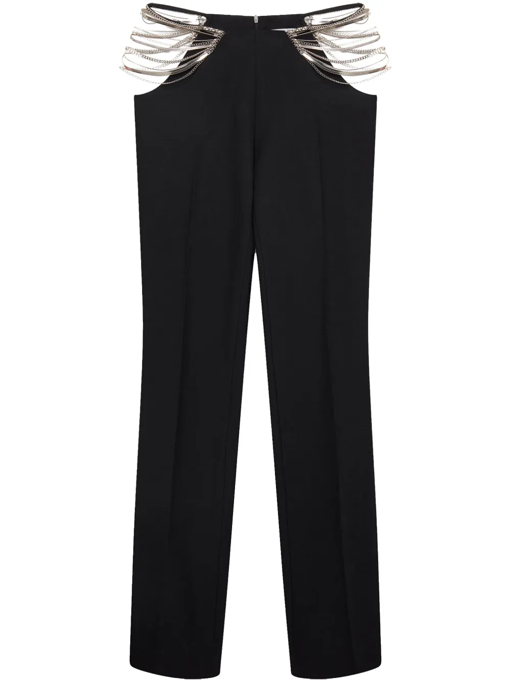 Stella Mccartney Ultra Low Rise Chain Trousers In Black