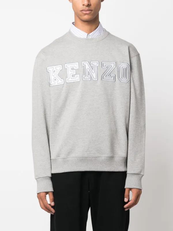 Kenzo logo embroidered Cotton Sweatshirt Farfetch