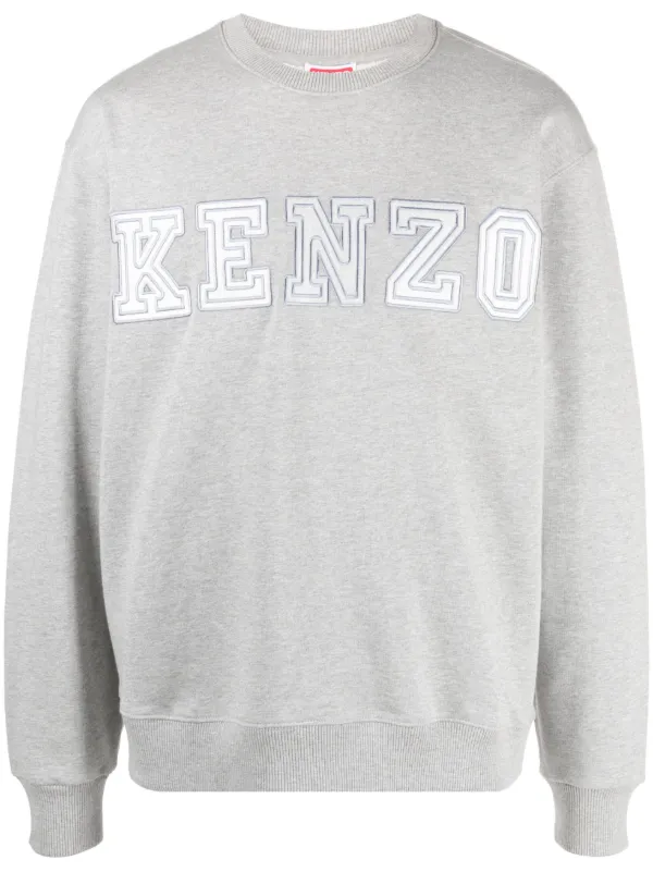 Kenzo logo embroidered Cotton Sweatshirt Farfetch
